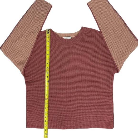 Johnny Was Calme Color Block Waffle Texture Cashmere Sweater - Picture 7 of 10